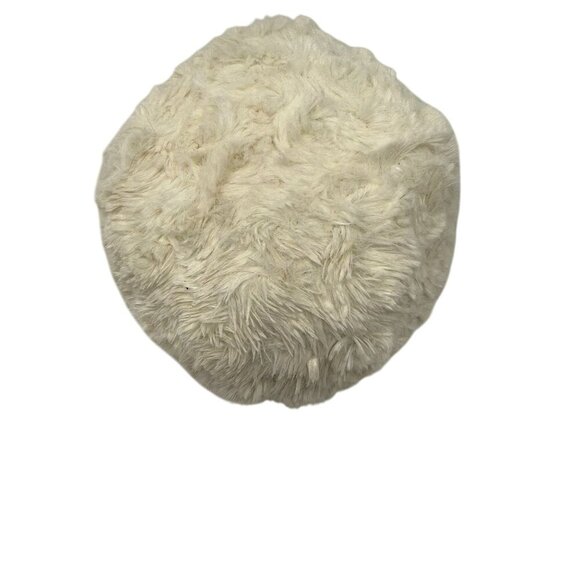 Love Sac The Ball Cream Ivory Faux Fur Small Round Decorative Pillow Poof 5" - Picture 5 of 8